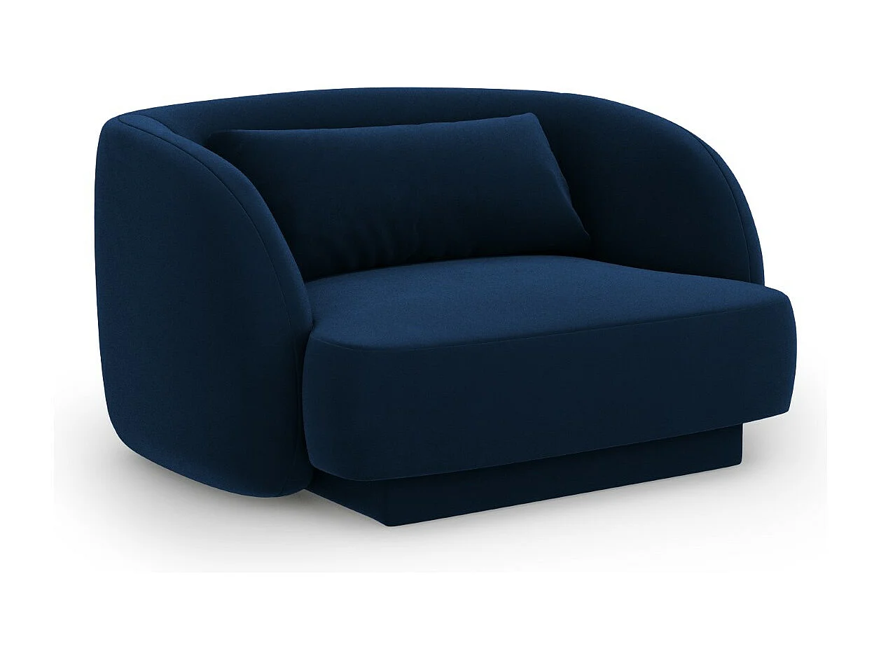 Cosmopolitan Design - Fauteuil "Tulum" en velours bleu roi - 103x90x70cm