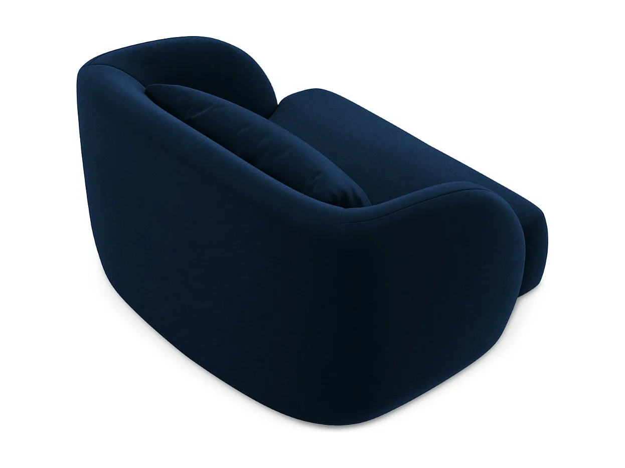 Cosmopolitan Design - Fauteuil "Tulum" en velours bleu roi - 103x90x70cm