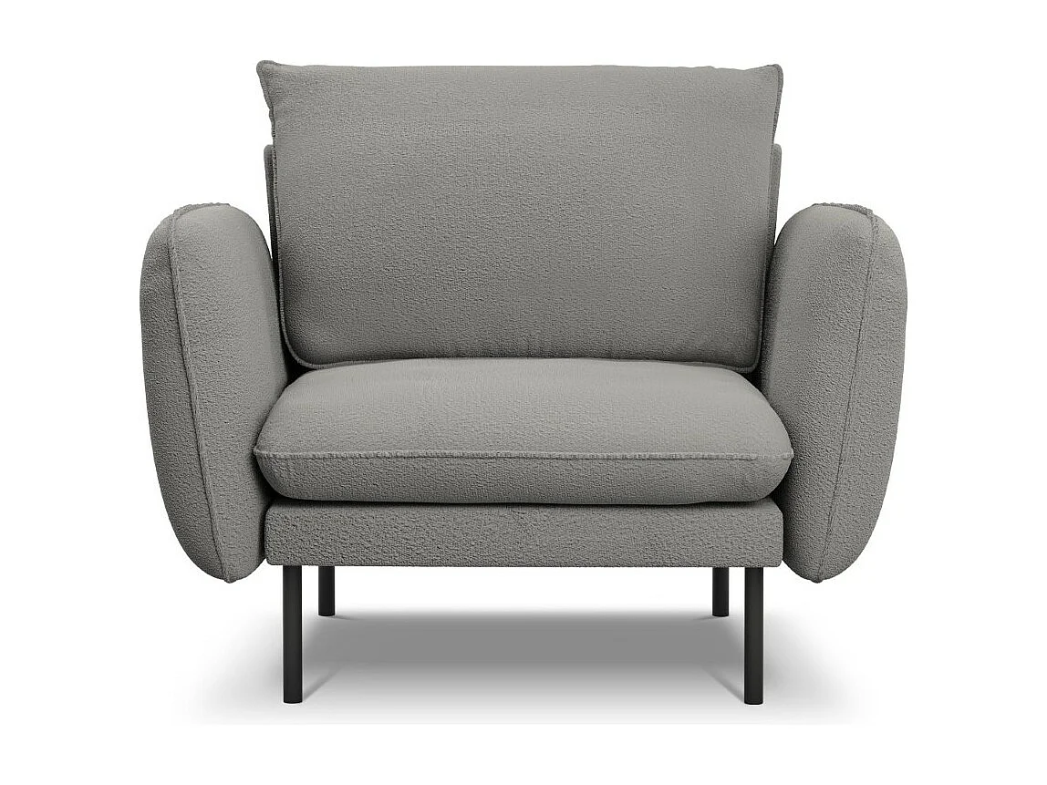Cosmopolitan Design - Fauteuil "Vienna" en bouclé gris - 97x94x95cm