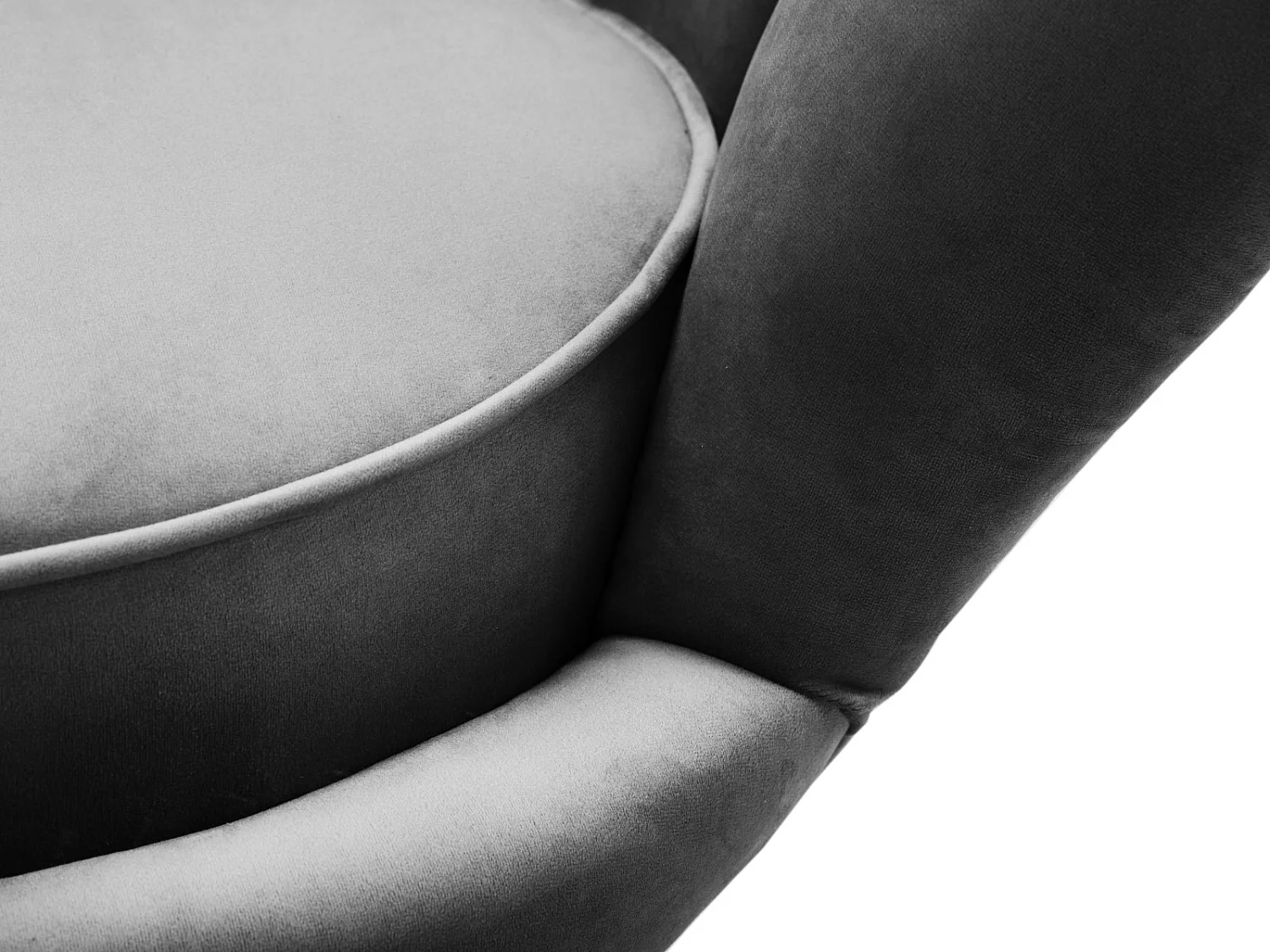 Cosmopolitan Design - Fauteuil "Kingston" Flueel, Lichtgrijs - 98x78x76cm