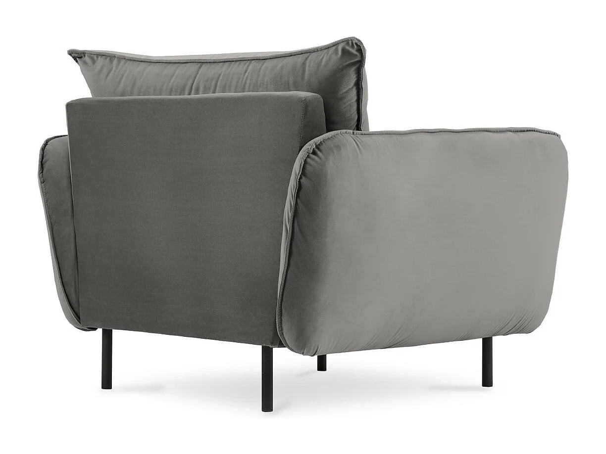 Cosmopolitan Design - Fauteuil "Vienna" en velours gris clair - 97x94x95cm