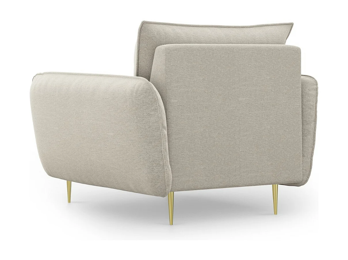 Cosmopolitan Design - Sessel "Vienna" aus strukturiertem Stoff leichtes beige - 97x94x95cm