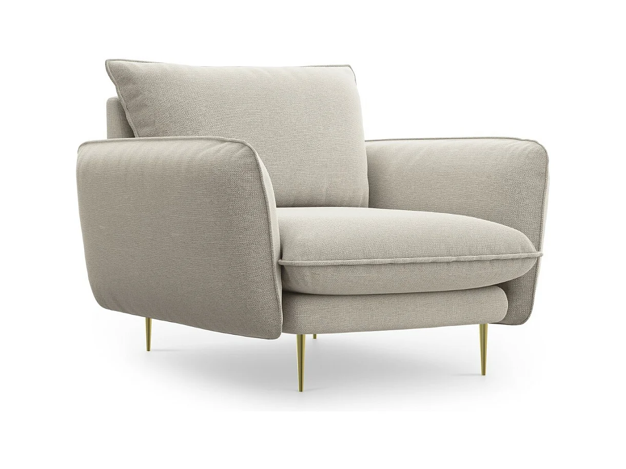 Cosmopolitan Design - Fauteuil "Vienna" en tissu structurel beige clair - 97x94x95cm