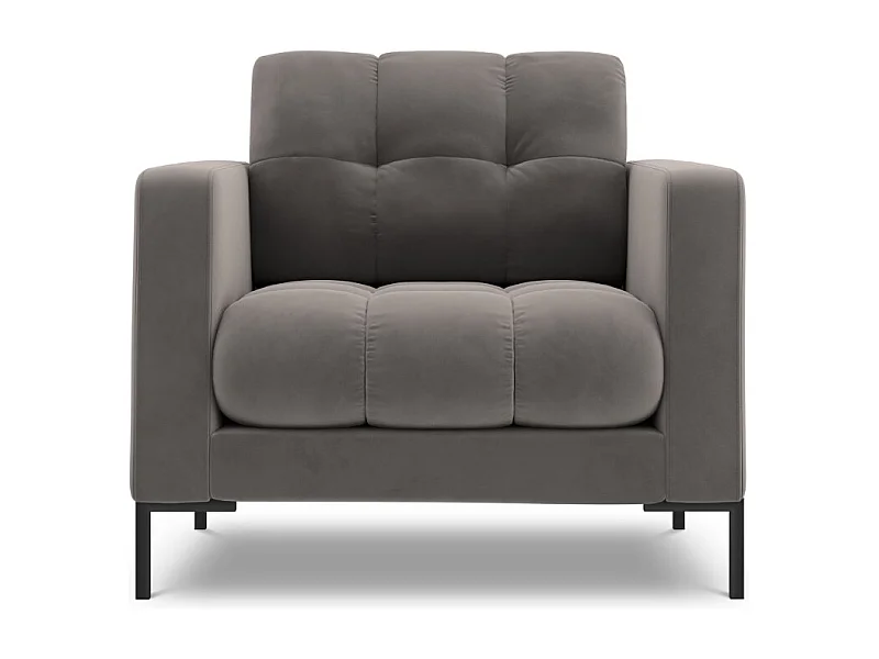 Cosmopolitan Design - Fotel, "Bali" welur, szary jasny - 87x92x75cm