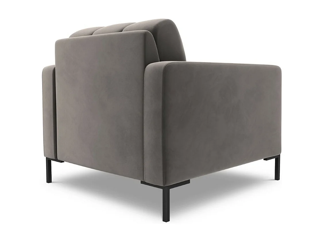 Cosmopolitan Design - Fauteuil "Bali" en velours gris clair - 87x92x75cm