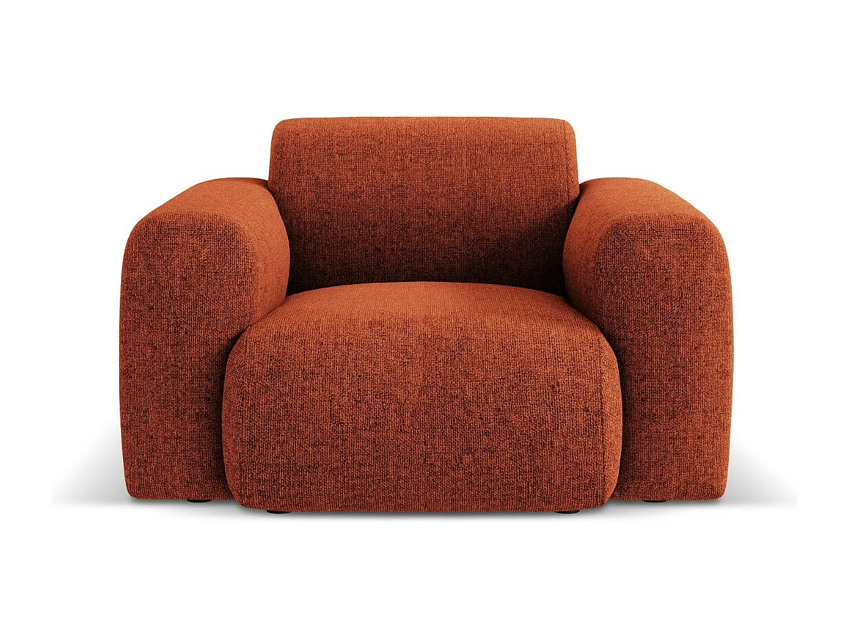 Cosmopolitan Design - Fauteuil "Nolio" 2 places en chenille terracotta - 105x95x72cm