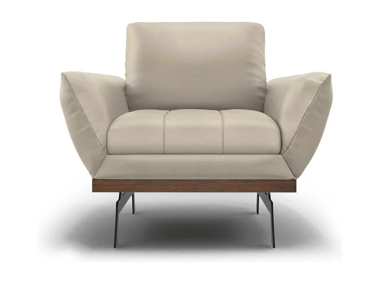 CXL by Christian Lacroix - Fauteuil "Olivier" Echt leer, Lichtgrijs - 95x95x87cm