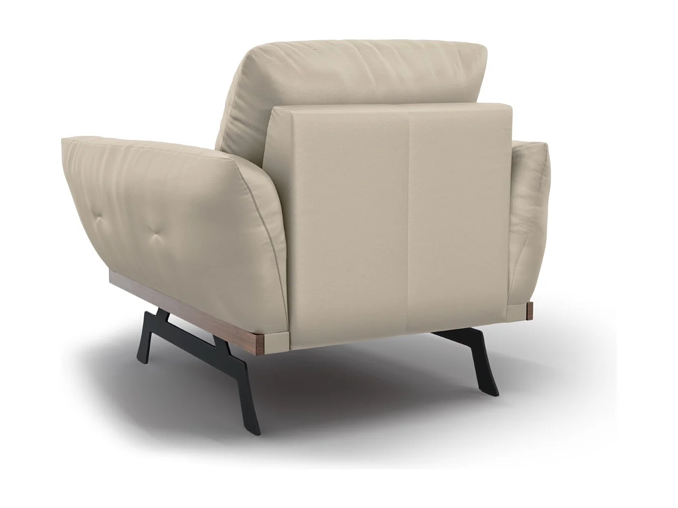 CXL by Christian Lacroix - Fauteuil "Olivier" Echt leer, Lichtgrijs - 95x95x87cm