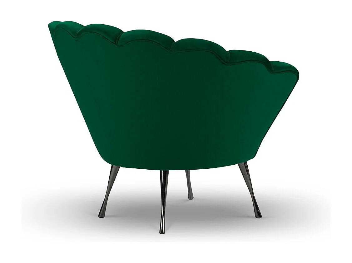 Cosmopolitan Design - Fauteuil "Kingston" en velours vert bouteille - 98x78x76cm