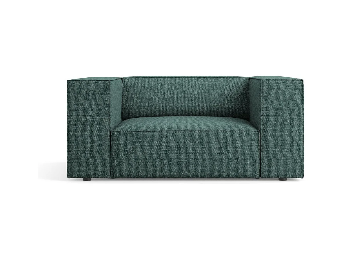 Cosmopolitan Design - Fauteuil "Arendal" en chenille pétrole - 124x102x70cm