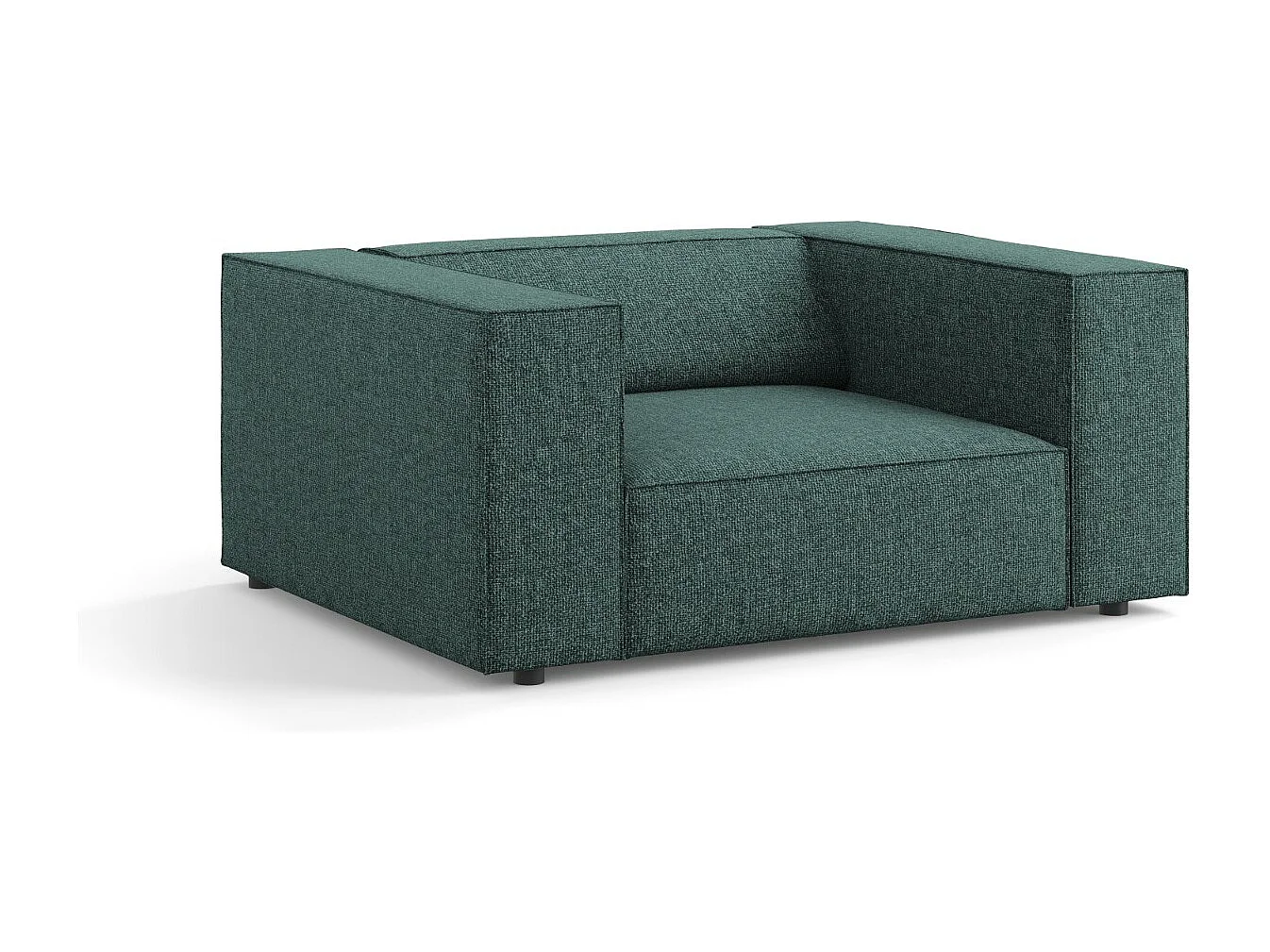 Cosmopolitan Design - Fauteuil "Arendal" en chenille pétrole - 124x102x70cm