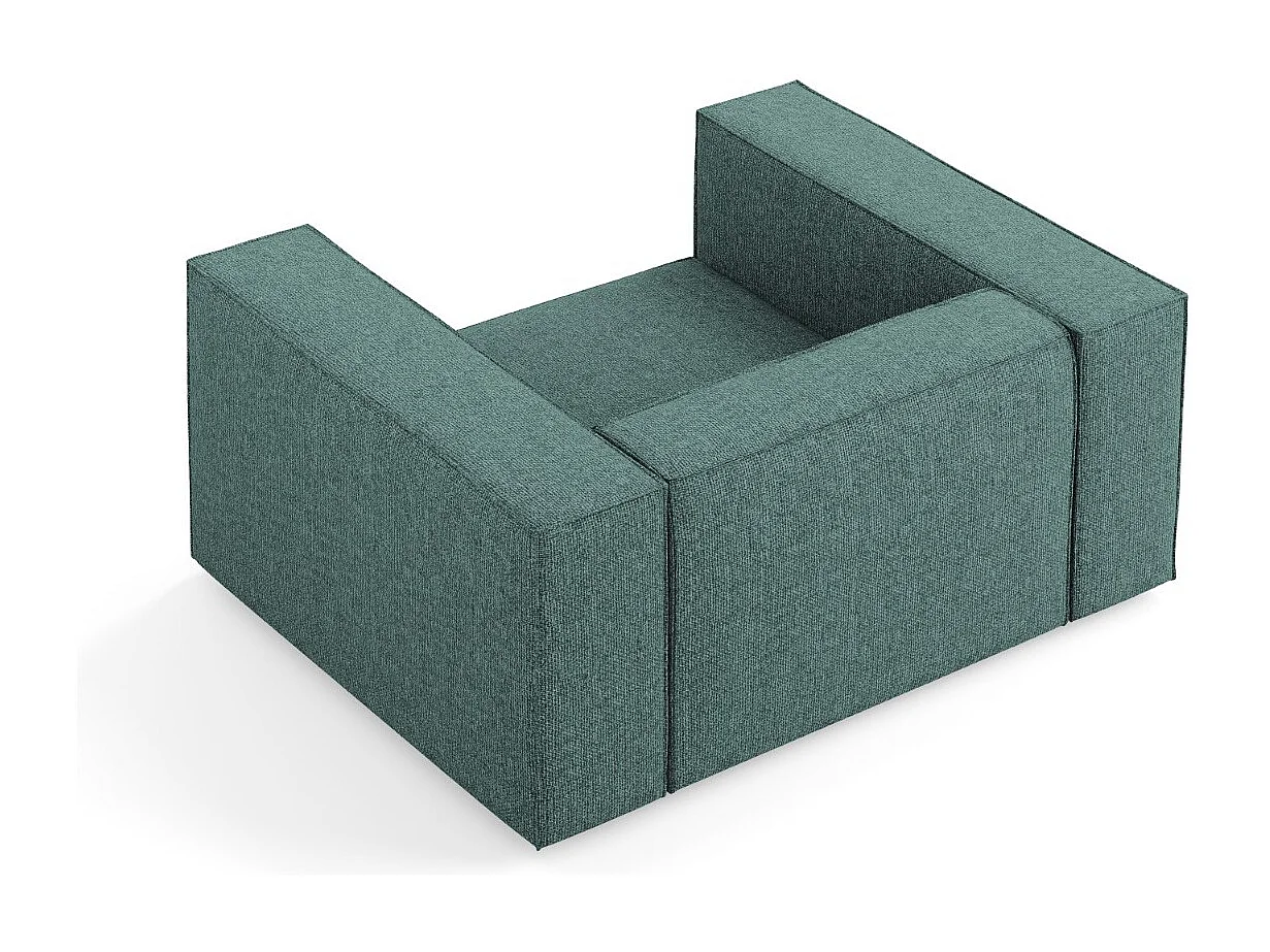 Cosmopolitan Design - Fauteuil "Arendal" en chenille pétrole - 124x102x70cm