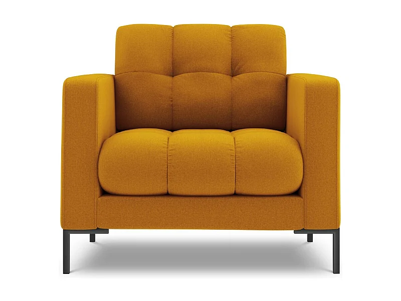 Cosmopolitan Design - Fotel, "Bali" tkanina strukturalna, żółty - 87x92x75cm