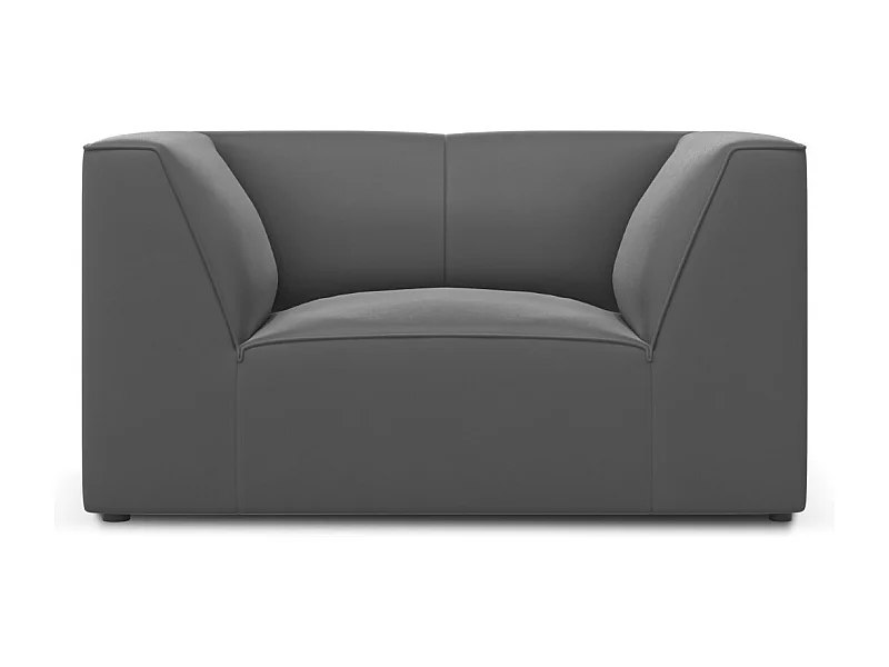 CXL by Christian Lacroix - Fauteuil "Charles" en velours gris foncé - 120x92x69cm