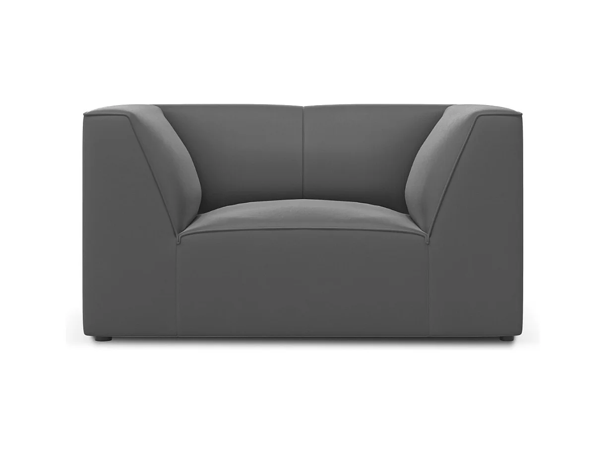 CXL by Christian Lacroix - Fauteuil "Charles" Flueel, Donkergrijs - 120x92x69cm
