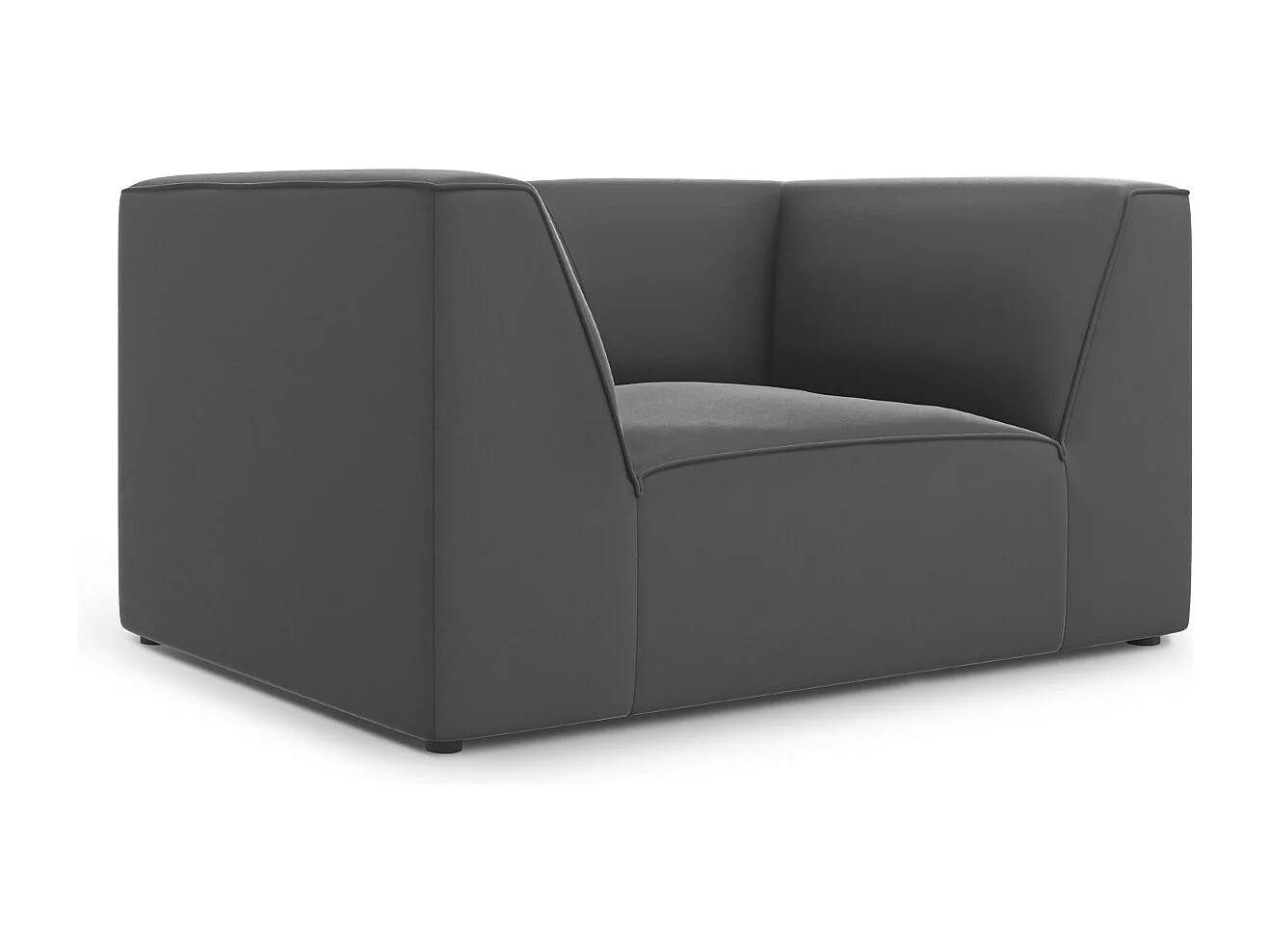 CXL by Christian Lacroix - Fauteuil "Charles" en velours gris foncé - 120x92x69cm