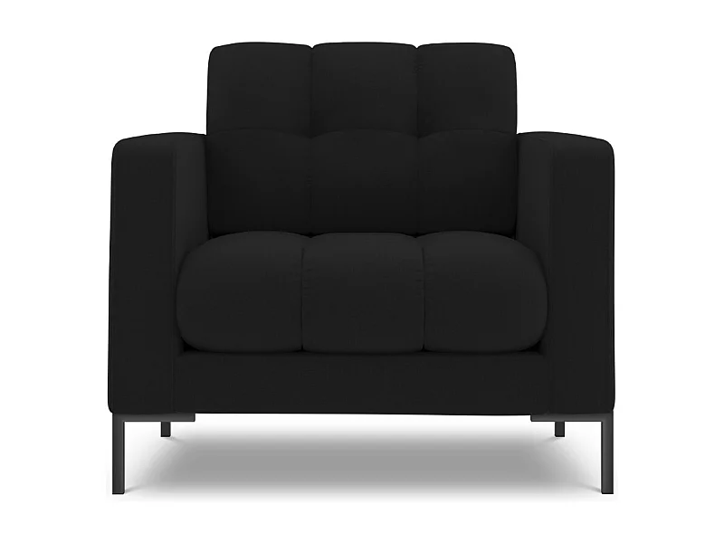 Cosmopolitan Design - Fotel, "Bali" tkanina strukturalna, czarny - 87x92x75cm