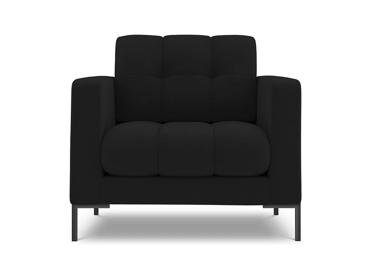 Cosmopolitan Design - Fauteuil "Bali" Structurele stof, Zwart - 87x92x75cm