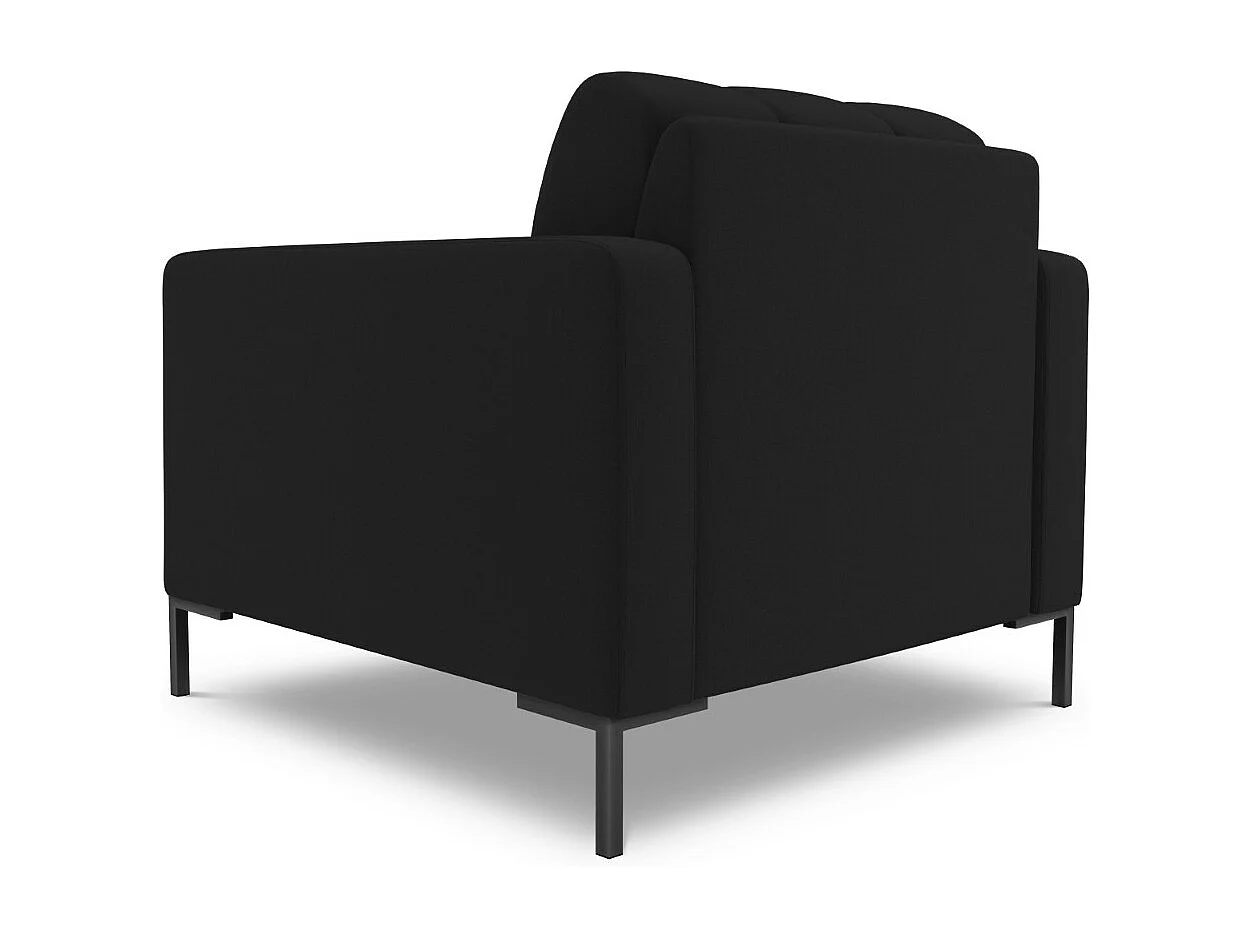 Cosmopolitan Design - Fauteuil "Bali" en tissu structurel noir - 87x92x75cm
