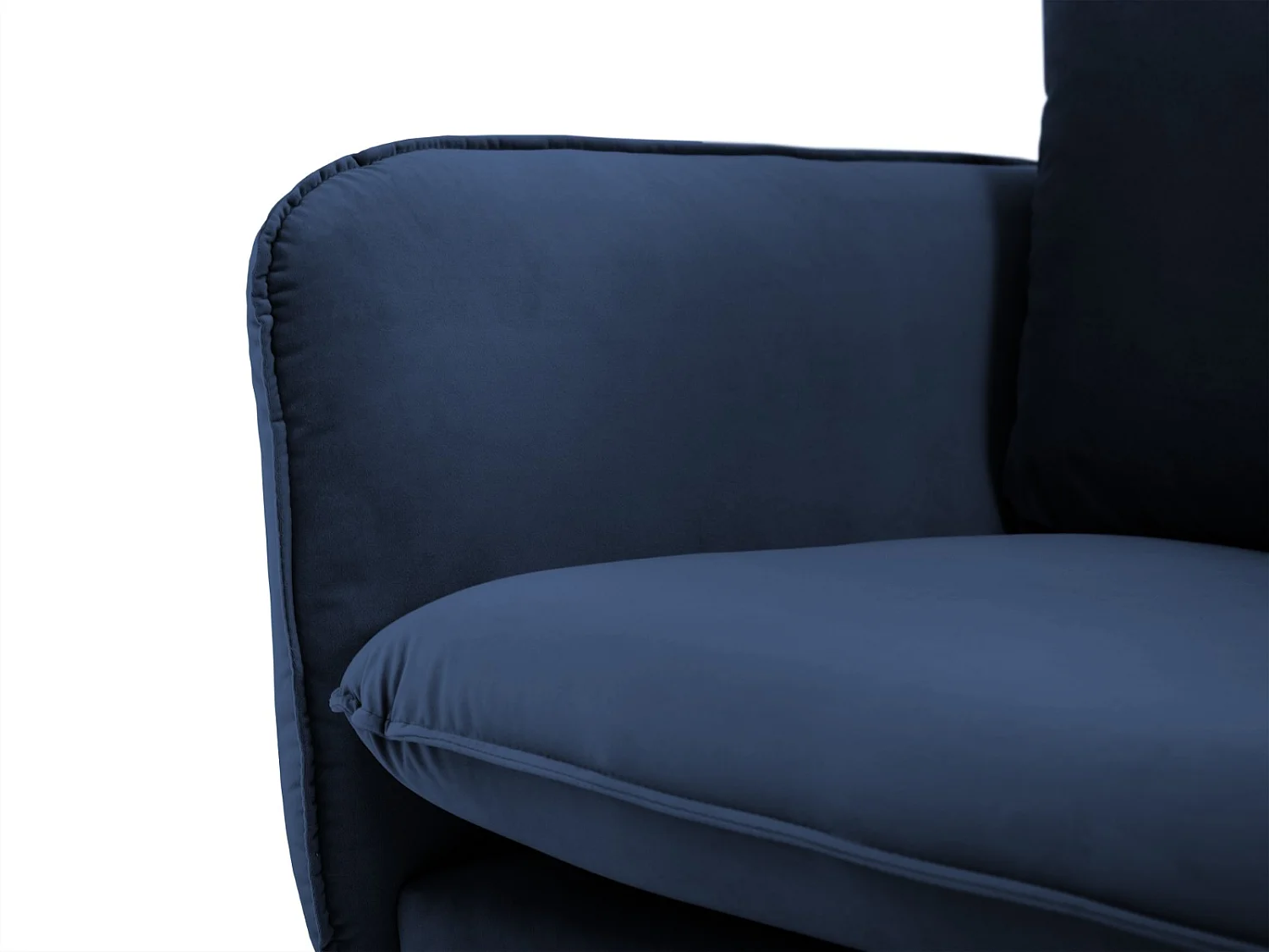Cosmopolitan Design - Fauteuil "Vienna" en velours bleu roi - 97x94x95cm