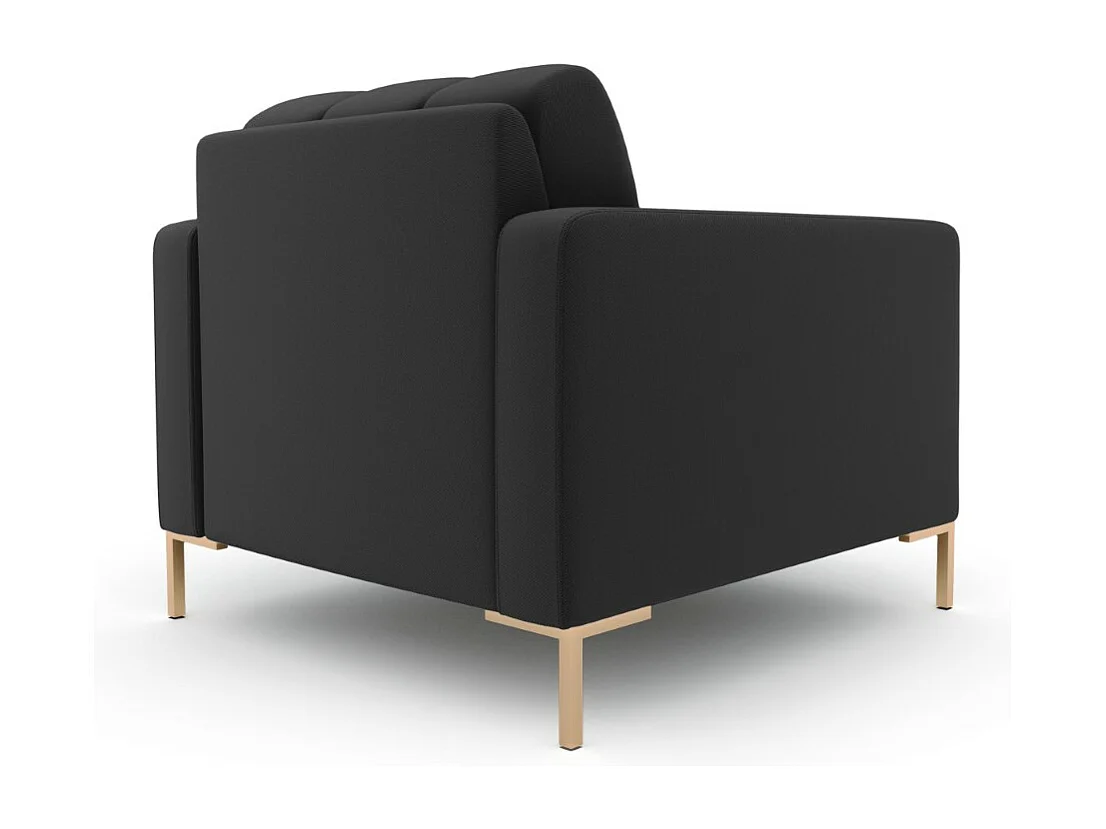 Cosmopolitan Design - Fauteuil "Bali" Structurele stof, Donkergrijs - 87x92x75cm
