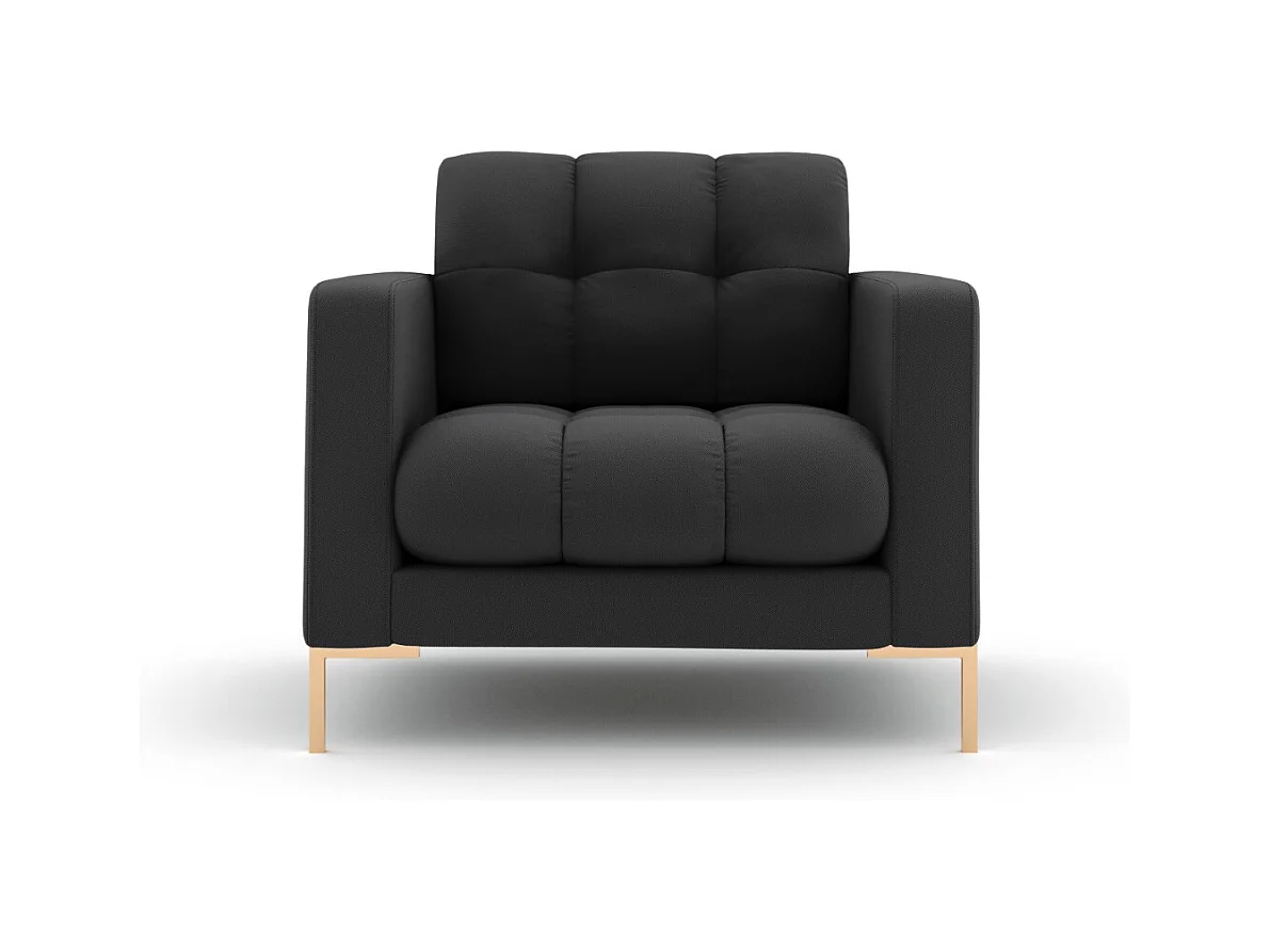 Cosmopolitan Design - Fauteuil "Bali" Structurele stof, Donkergrijs - 87x92x75cm