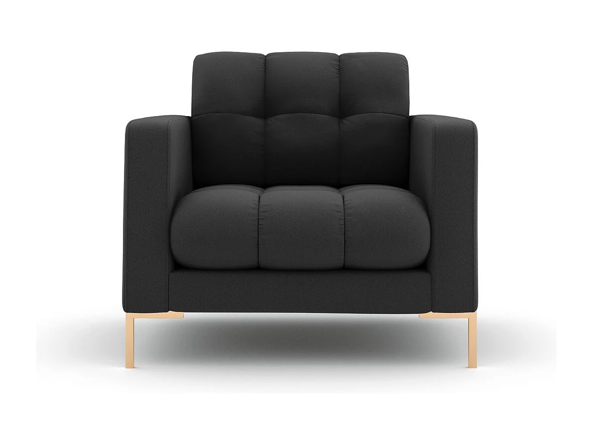 Cosmopolitan Design - Fauteuil "Bali" Structurele stof, Donkergrijs - 87x92x75cm