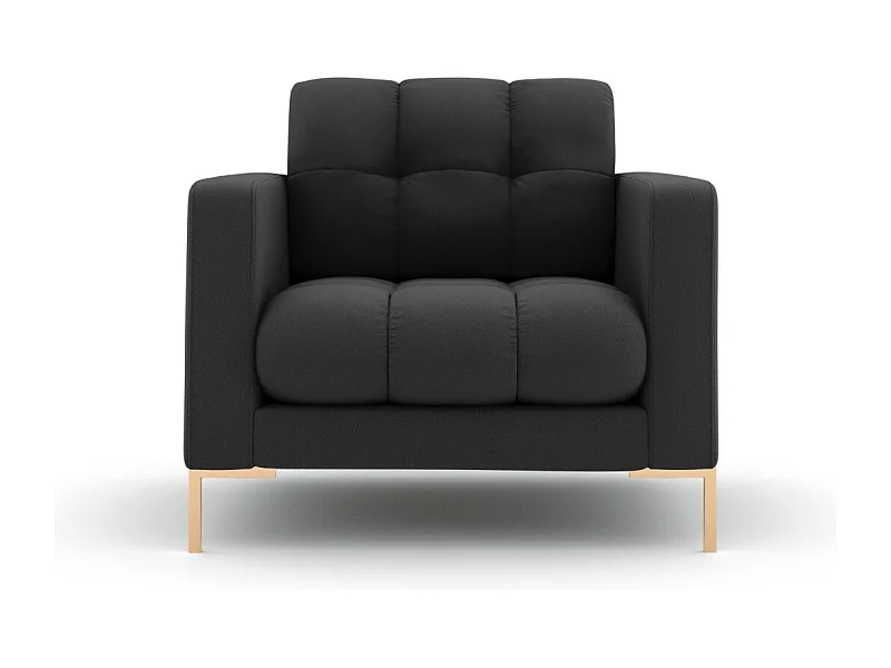 Cosmopolitan Design - Fauteuil "Bali" Structurele stof, Donkergrijs - 87x92x75cm