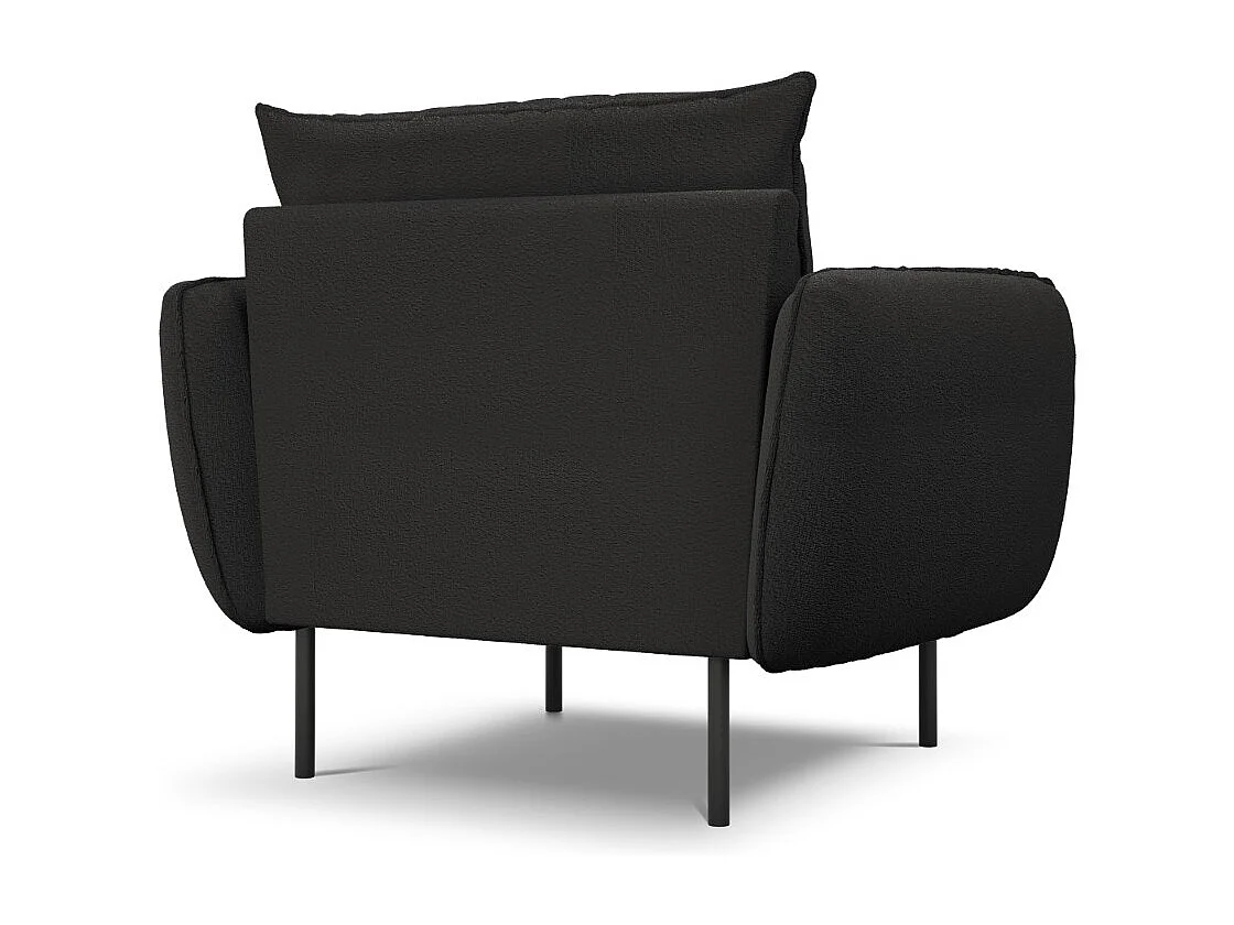 Cosmopolitan Design - Fauteuil "Vienna" en bouclé noir - 97x94x95cm