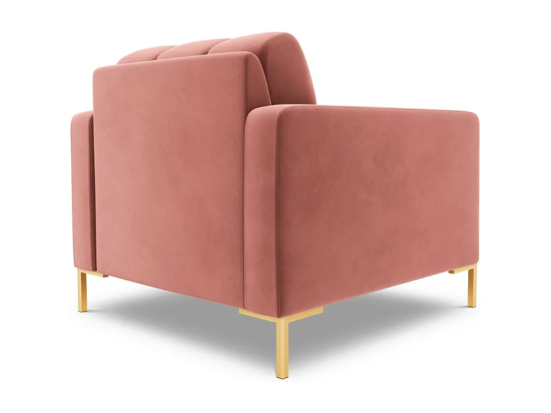 Cosmopolitan Design - Sessel "Bali" aus Samt rosa - 87x92x75cm