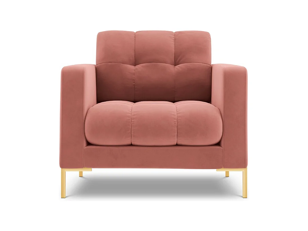 Cosmopolitan Design - Fauteuil "Bali" Flueel, Roze - 87x92x75cm