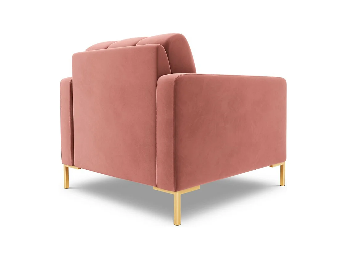 Cosmopolitan Design - Sillón "Bali" de terciopelo rosa - 87x92x75cm