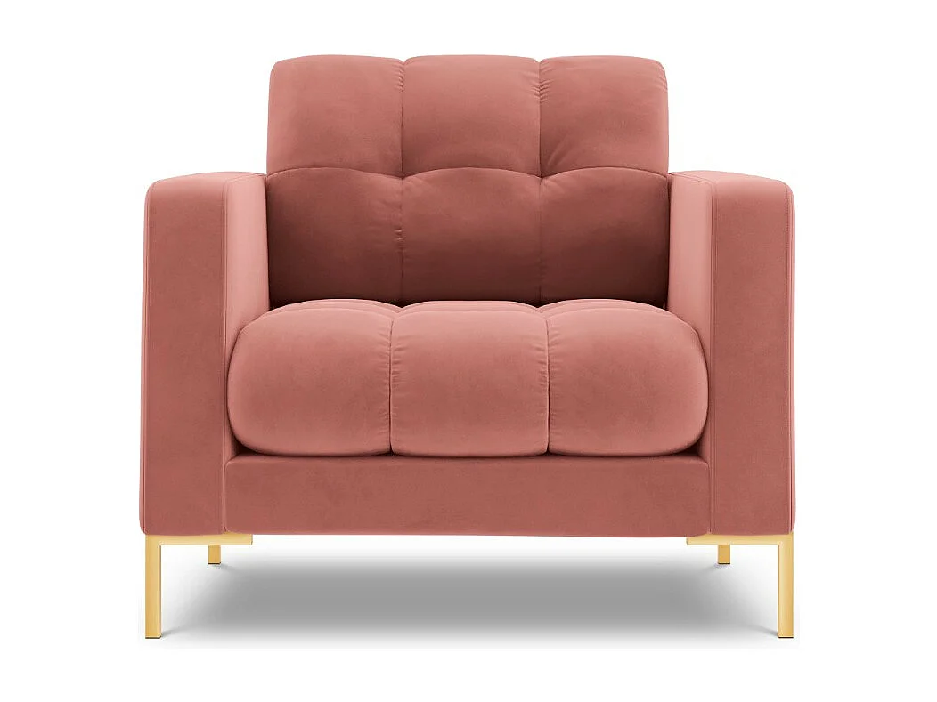 Cosmopolitan Design - Fauteuil "Bali" en velours rose - 87x92x75cm