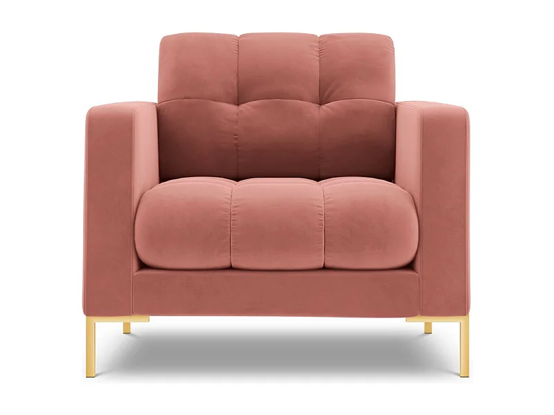 Cosmopolitan Design - Fauteuil "Bali" en velours rose - 87x92x75cm