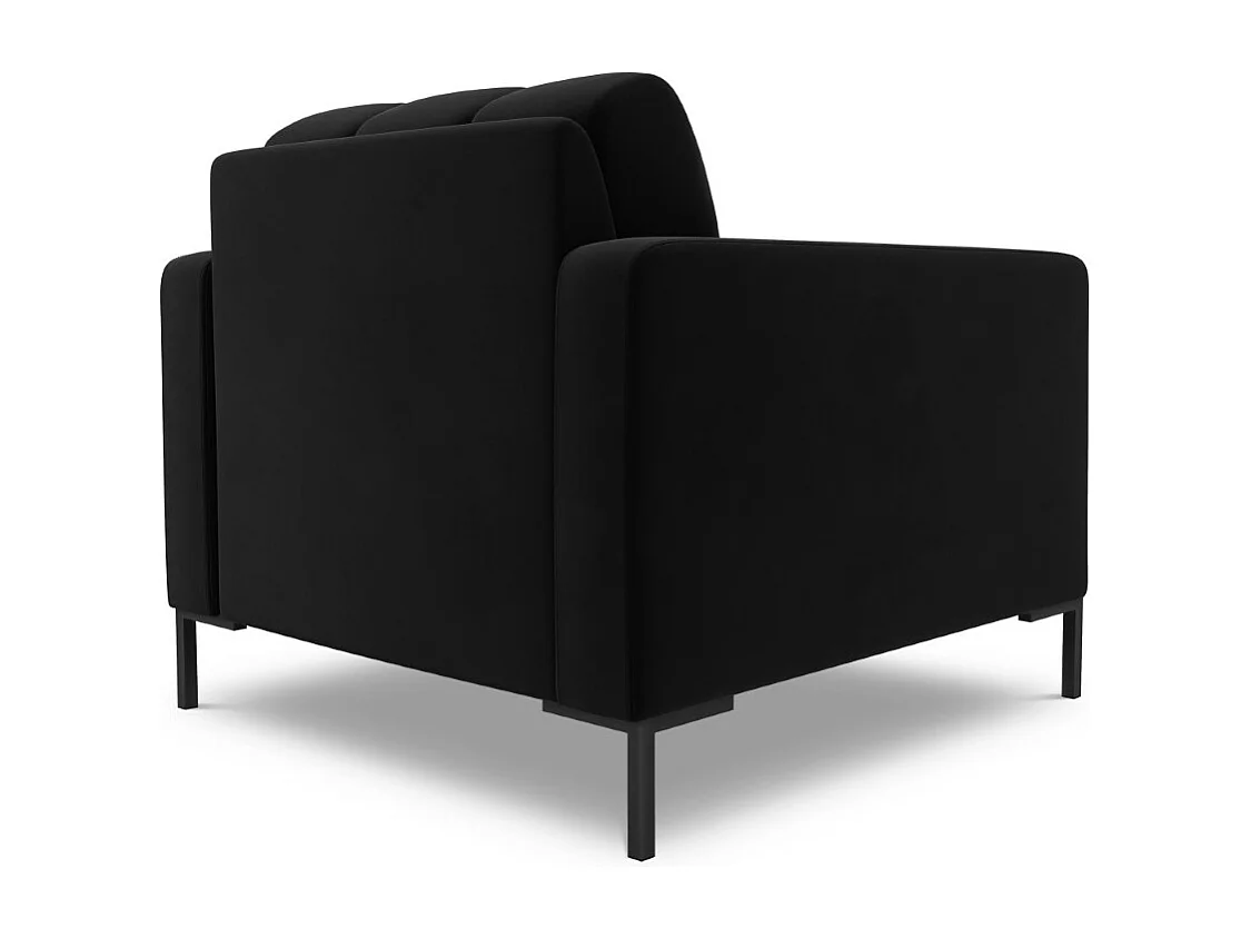 Cosmopolitan Design - Fauteuil "Bali" en velours noir - 87x92x75cm