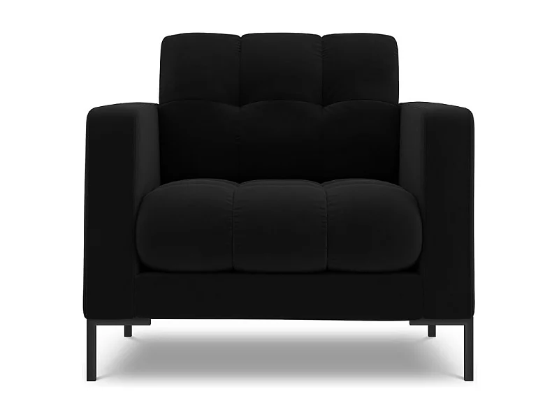 Cosmopolitan Design - Fauteuil "Bali" en velours noir - 87x92x75cm