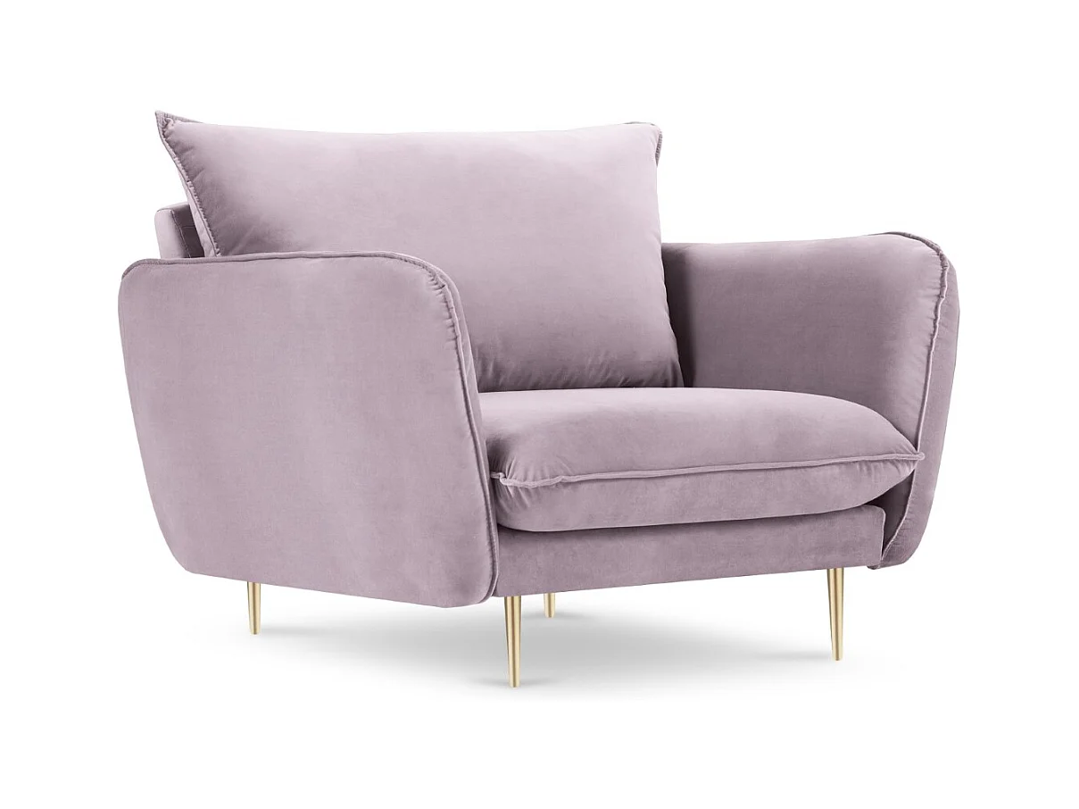 Cosmopolitan Design - Fauteuil "Vienna" en velours lavande - 97x94x95cm