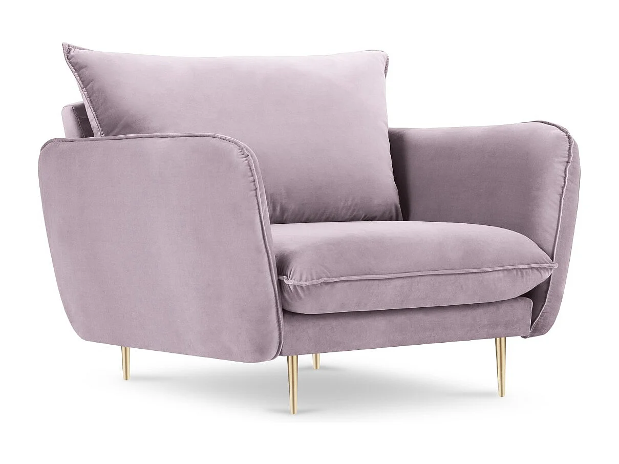 Cosmopolitan Design - Fauteuil "Vienna" en velours lavande - 97x94x95cm