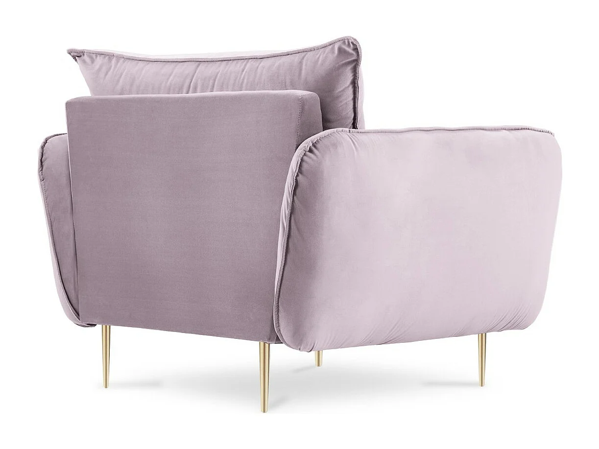 Cosmopolitan Design - Fauteuil "Vienna" en velours lavande - 97x94x95cm