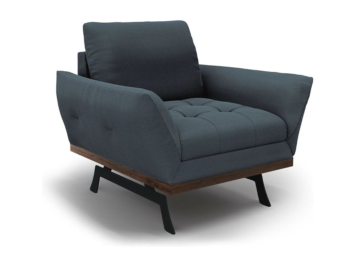 CXL by Christian Lacroix - Fauteuil "Olivier" en tissu structurel bleu - 95x95x87cm