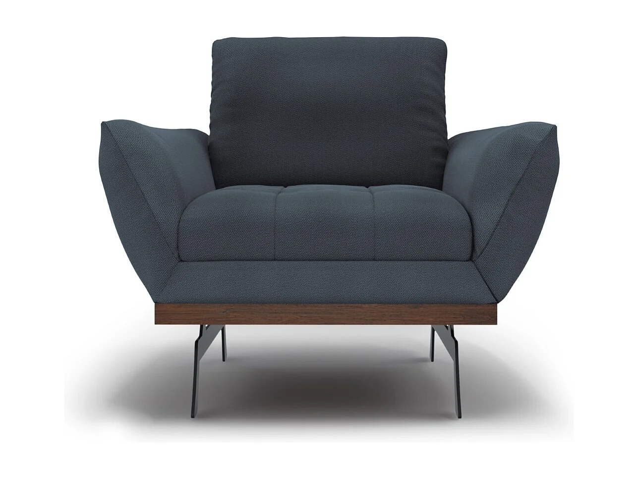 CXL by Christian Lacroix - Fauteuil "Olivier" en tissu structurel bleu - 95x95x87cm