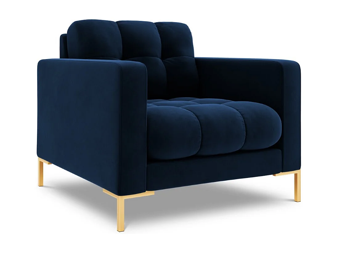 Cosmopolitan Design - Sessel "Bali" aus Samt königsblau - 87x92x75cm