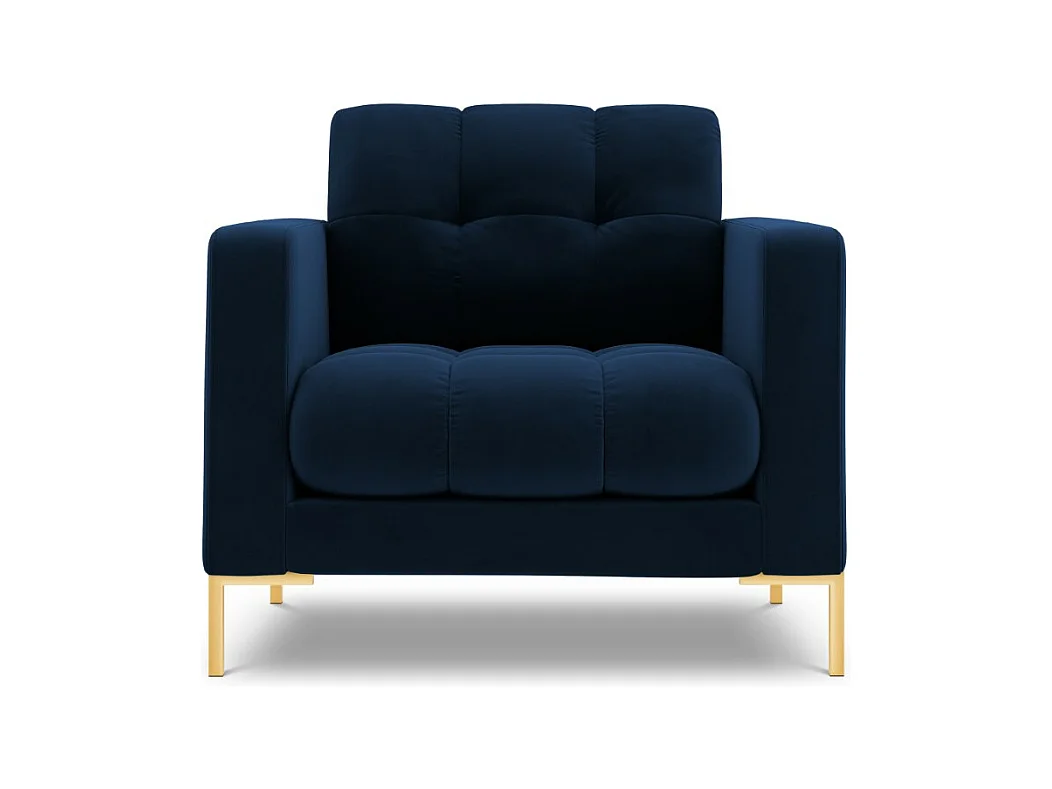 Cosmopolitan Design - Fauteuil "Bali" Flueel, Koningsblauw - 87x92x75cm