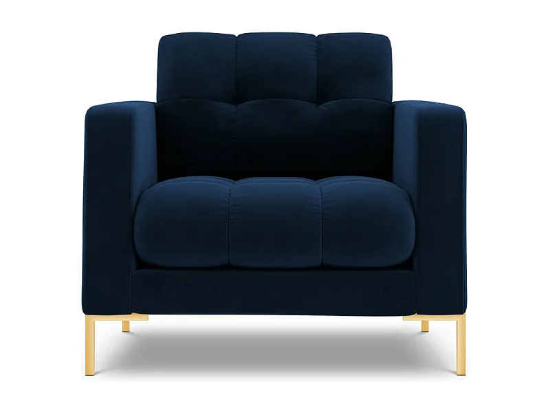Cosmopolitan Design - Fauteuil "Bali" en velours bleu roi - 87x92x75cm