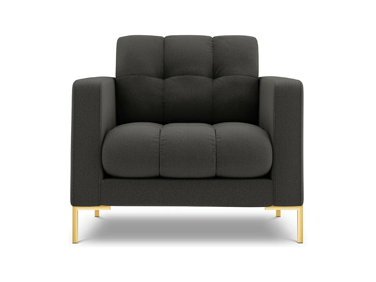 Cosmopolitan Design - Fauteuil "Bali" Structurele stof, Donkergrijs - 87x92x75cm
