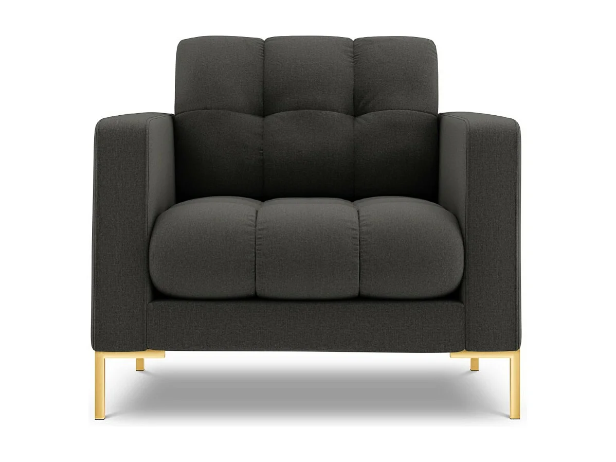 Cosmopolitan Design - Fauteuil "Bali" en tissu structurel gris foncé - 87x92x75cm
