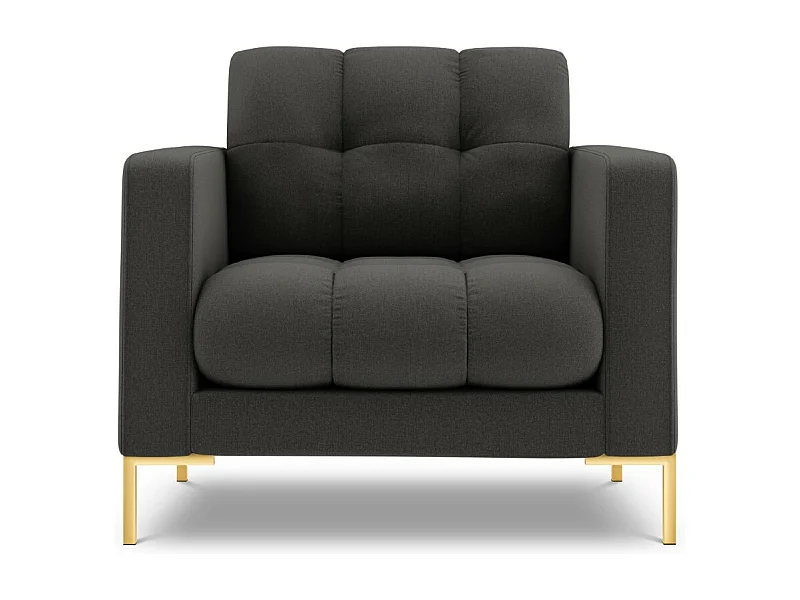Cosmopolitan Design - Fauteuil "Bali" en tissu structurel gris foncé - 87x92x75cm