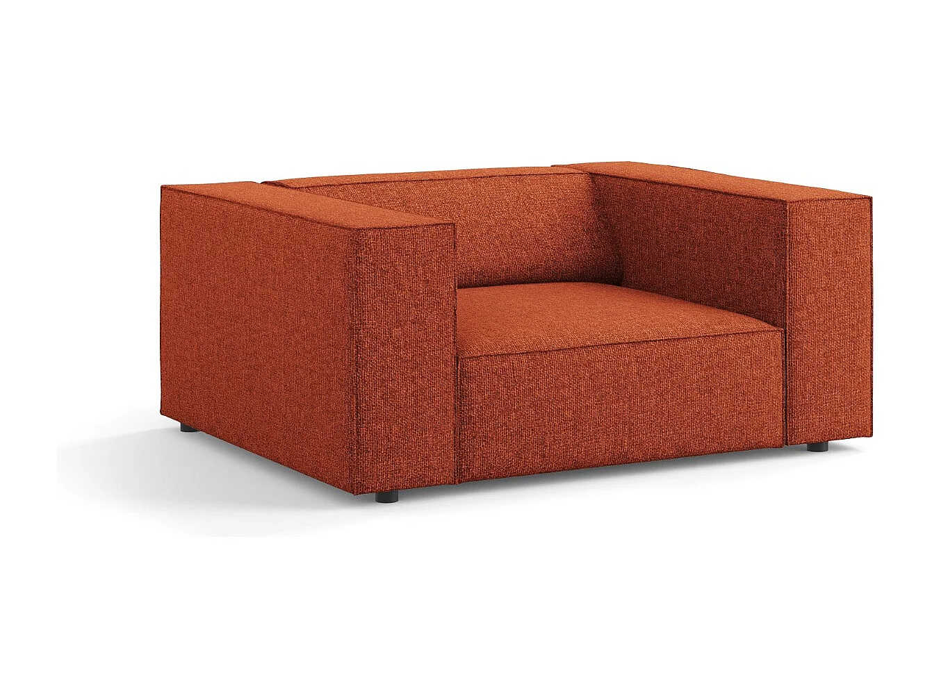 Cosmopolitan Design - Sessel "Arendal" aus Chenille-Stoff terrakotta - 124x102x70cm