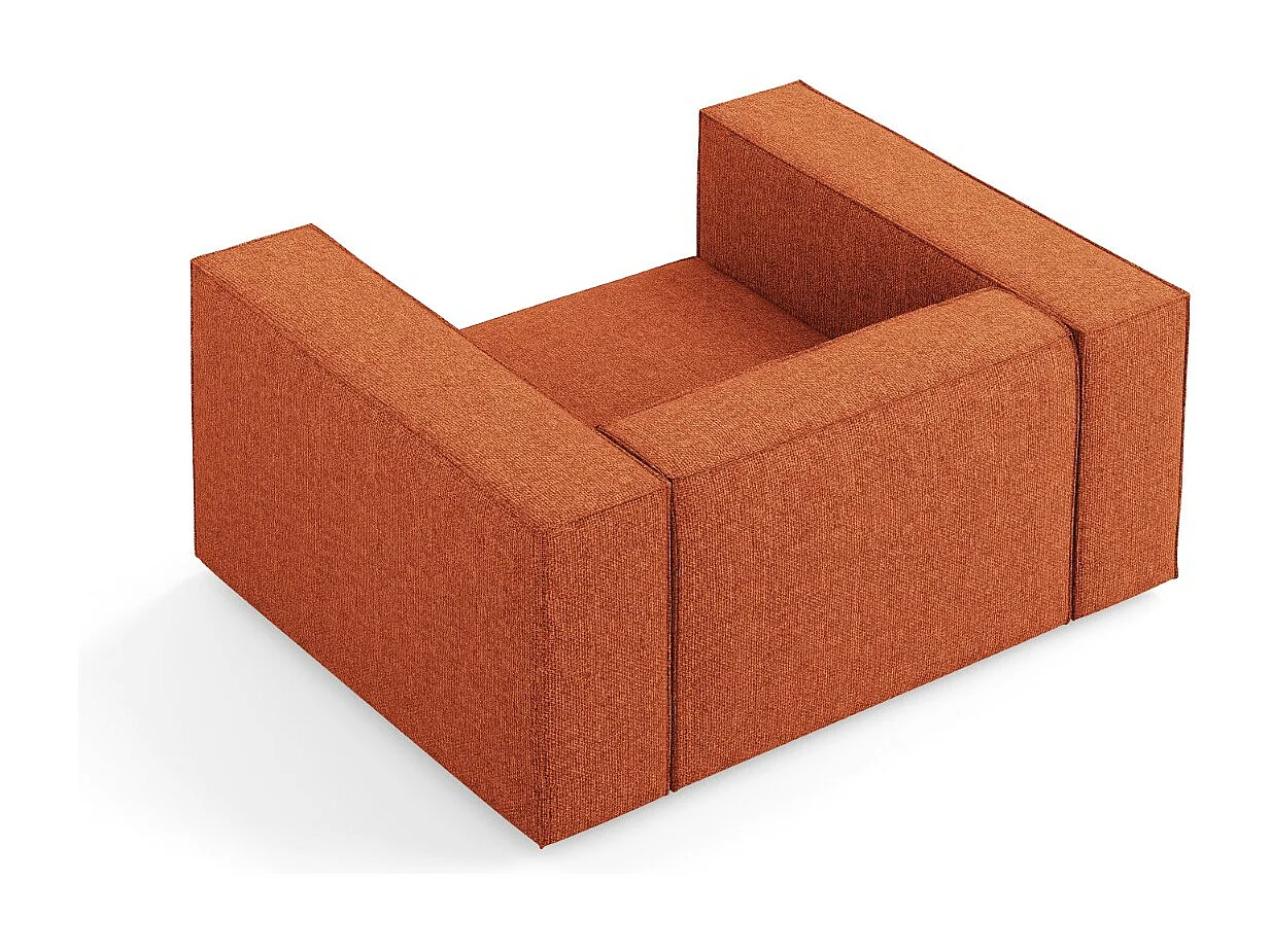 Cosmopolitan Design - Sessel "Arendal" aus Chenille-Stoff terrakotta - 124x102x70cm