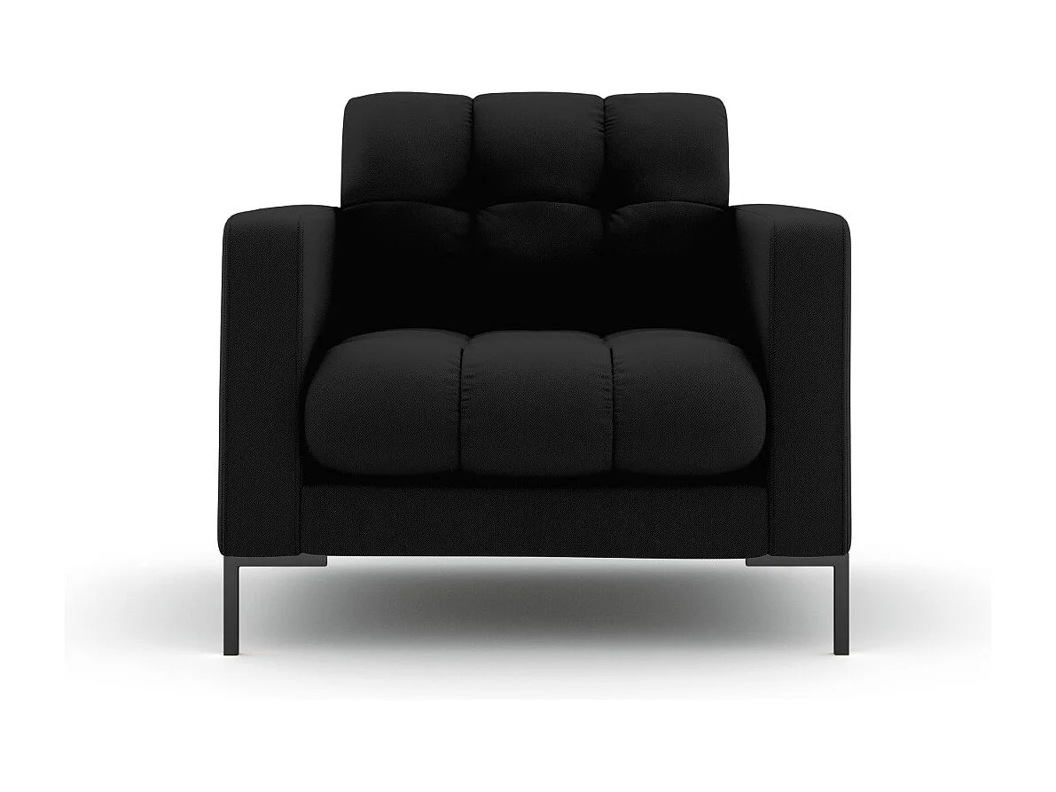 Cosmopolitan Design - Fauteuil "Bali" en tissu structurel noir - 87x92x75cm